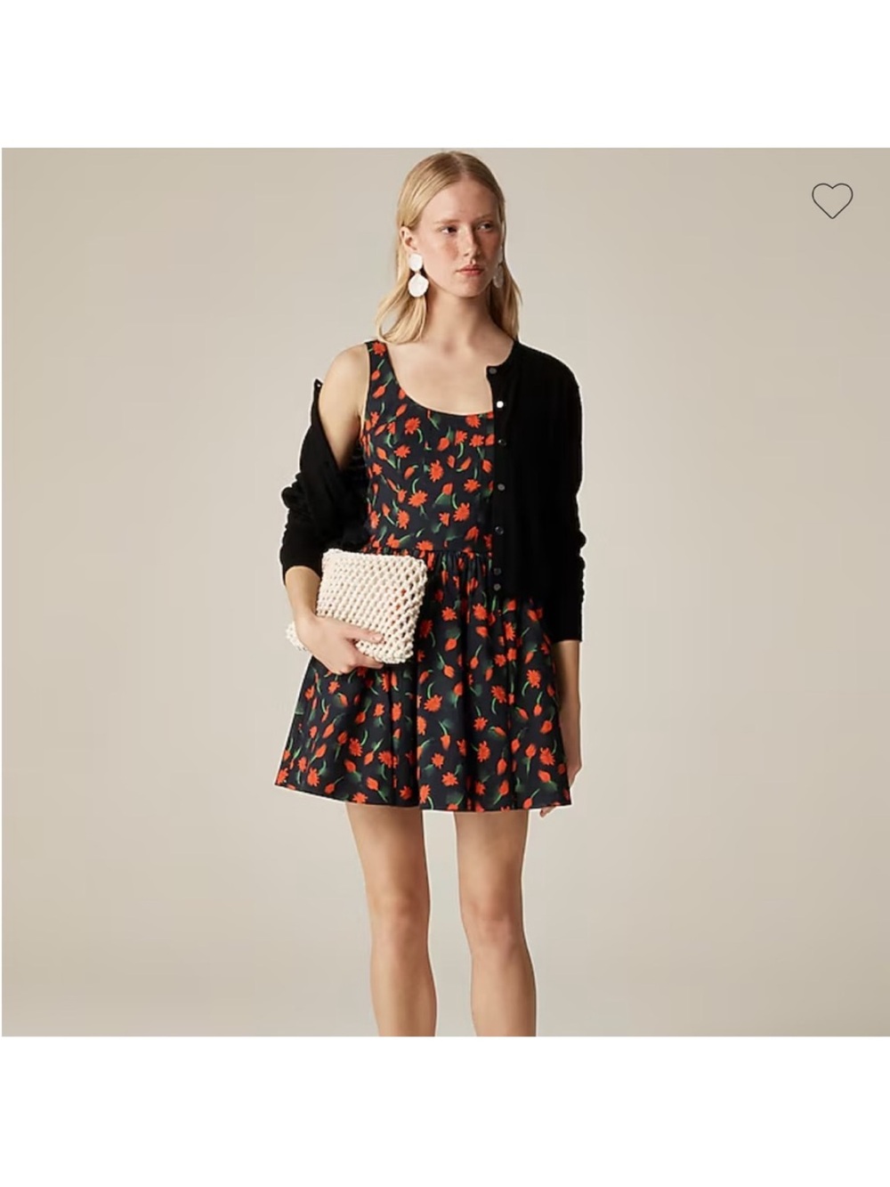 Jcrew Black Floral Sleeveless Mini Dress